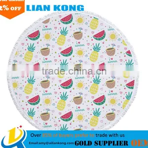 2017 Funny Adult&Kids Printed Velour Round Beach Towels With Tassels Wholesale thumbnail-1