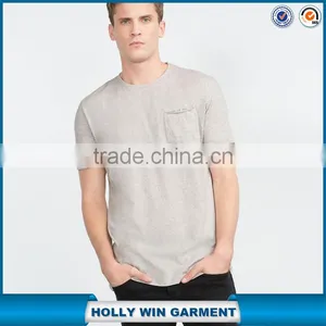 Mens Casual Polyester Blank t Shirt With Pocket thumbnail-1