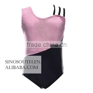2017 Kids Girl's Dance Slim One Shoulder Strappy Camisole Sparkle Leotard thumbnail-4