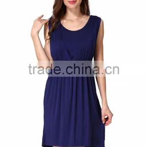 Comfortable Cotton Stretch Maternity Loose Dress Pregnant Clothes Low MOQ Breastfeeding thumbnail-4