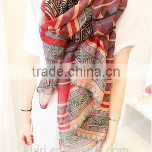 2016 Fashion Women Chiffon Scarf Summer New Peony Printing Elegant Lady Shawls Scarves Silk Scarf 8 Colors 170*80cm thumbnail-2