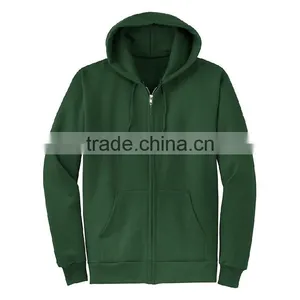 Wholesale Zip Up 65% Polyester 35% Cotton Plain Fleece Men's Hoodie Manufacturers thumbnail-2