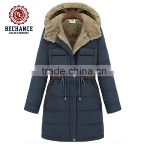 LZ269 Wholesale Supply Type OEM Service Fleece Lined Women Fashion Long Winter Jacket thumbnail-1