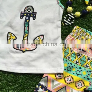 2016 Baby Girls Boutique Outfits Girls Summer Clothing Girls Anchor Outfits America Doll Outfits With Matching Accessories thumbnail-6