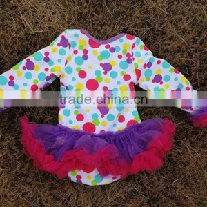 2015 New Baby Girls Kids Color Dots Bunny Easter Dress With Necklace and Headband Set thumbnail-3