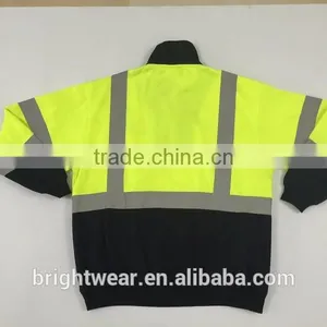 Contrast Safety Sweatshirt With Reflective Tape and Zipper thumbnail-6