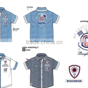Handsome Boys Short Sleeve Design Casual Shirt for Small Boys Custom Wholesale thumbnail-2