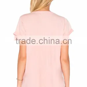 2018 Guangzhou Shandao Garment OEM Customized New Style Summer Fashion 160g 100% Cotton Short Sleeve O-Neck Women T Shirt Design thumbnail-3