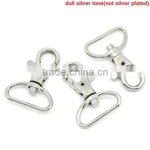 Lobster Swivel Clasps For Key Ring Silver Tone 4.1x3cm,10PCs,Customize thumbnail-1