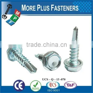 Made in Taiwan Black Stainless Steel Zinc Plated Hex Head Self Drilling Screw thumbnail-6