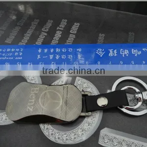 Personalized Leather Keychain With Metal Car Logo thumbnail-1