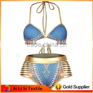 2017 Sexy Push up Straps Women Bikini Swimwear Bathing Suit Bikini With Decorated Bra thumbnail-2