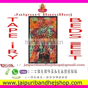 Jaipuri Bandhej Cotton Mandala Elephant Tapestry thumbnail-1