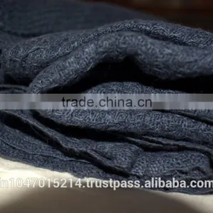 Hand Woven Organic Linen Dark Blue Waffle Towel thumbnail-3