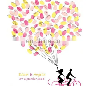 New Arrival Tandem Bicycle Fingerprint Signature Canvas Painting Wedding Attendance Album thumbnail-1