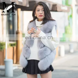 Women's 100% Real Genuine Fox Fur Sleeveless Vest Waistcoat Fur Gilet thumbnail-2