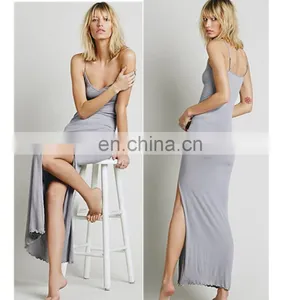 High Slit Sexy Maxi Night Dress Picture Ladies Knit Maxi Dress thumbnail-4