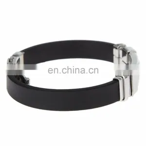 Fashion Silicone Stainless Steel Cross Bracelet for Man Custom thumbnail-4
