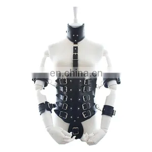 Body Harness Leather Restraints Black Leather Sex Harness thumbnail-1