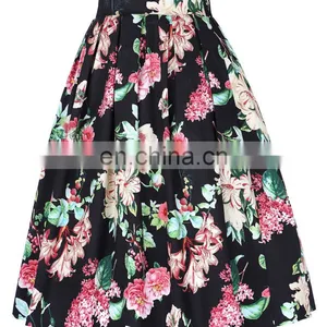 Grace Karin Women's Vintage Retro Pleated Cotton Floral Printed Summer Skirt 5 Patterns CL010401-4 thumbnail-2