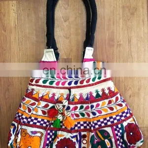 Vintage Indian Traditional Kutchi Wholesale Banjara Style Jaipur Handmade Custom Canvas Tote Ladies Handcrafted Designer Purse thumbnail-1