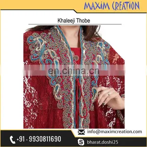 Fancy Evening Wear Caftan For Arabian Ladies With Simple Elegant Embroidery Design 6585 thumbnail-2