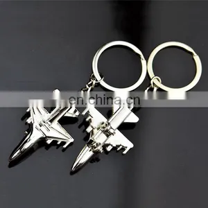 Wholesale Custom Design Cheap 3D Airplane Shape Metal Keychain Keyring thumbnail-1