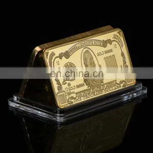 WR One Thousand Pure Gold Bar Home Decorative American Banknote Gold Art Crafts 24k Gold Bar Ornament Wholesale Price thumbnail-1
