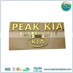 3D High Glossy Gold Flexible Soft Plastic Label Used on Cars thumbnail-1