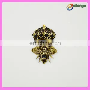Heavy Handmade Embroidery Patch With Bee and Crown thumbnail-1