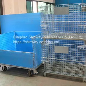Stack Welded Folding Steel Warehouse Storage Cage thumbnail-1