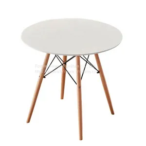 Modern White Kitchen Small Round Dining Round Table thumbnail-1