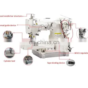 BA 600-02 HIGH SPEED CYLINDER BED TAPE BINDING EDGE ROLLIING INTERLOCK SEWING MACHINE thumbnail-2