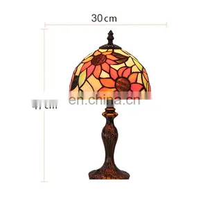 Factory Price Vintage Fancy Interior Small Tiffany Style Stained Glass Table Lamp thumbnail-2