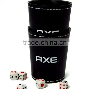 Best Selling High Durable Leather Custom Dice Cup With Pouch thumbnail-2