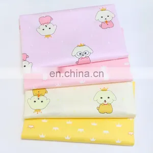 Kindergarten Baby Cloth Cartoon Dog Crown Printed Cotton Twill Fabric Environment-friendly Printing and Dyeing Fabric thumbnail-1