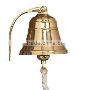 Solid Brass Ship Bell With Mirror Polish Also Available in Silver and Nickel Plating thumbnail-1