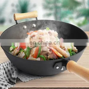 32cm Non-stick Cooking Cast Iron Wok Pan thumbnail-3