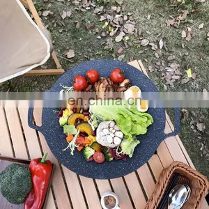 Barbecue Platter Portable Domestic Outdoor Barbecue Platter Round Steak Pan With Handle Barbecue Pan thumbnail-5