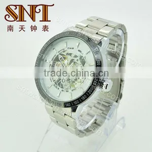 SNT-ME022 Skeleton Custom Mechanical Watch Stainless Steel Wrist Watch thumbnail-1
