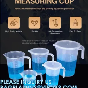 Factory Custom Logo Lab Graduated Plastic Measuring Cup/Jug With Handle, Laboratory Good Price 500ml 1000ml Plastic Measuring thumbnail-1