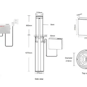 UPARK Anti-collision Remote Metal Parking Posts Auto Not Hydraulic With Mini Box LED Safety Rising Bollard thumbnail-4