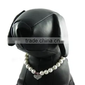 Rhinstone Heart Love Charm Pearl Pet Necklace for Dog and Cat Jewelry thumbnail-5