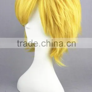 High Quality 35cm Short Straight Kingdom Hearts Wig Ventus Gold Synthetic Anime Wig Cosplay Hair Wigs Party Wig thumbnail-4