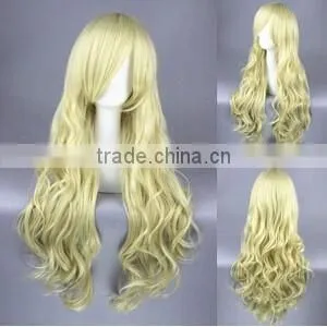 High Quality 80cm Long Wave K-ON!-Kotobuki Tsumugi Light Gold Synthetic Anime Wig Cosplay Hair Wig Party Wig thumbnail-2