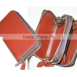 Leather Key Case With Double Zipper Pockets thumbnail-1