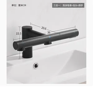 Three in One Faucet, Soap Dispenser, Hand Dryer Combination thumbnail-4
