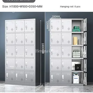 15-Door Stainless Steel Personal Locker for Office Employees – Compact Multi-Unit Design for Workspace Efficiency thumbnail-2