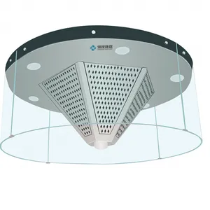 High-End SUS Circular Exhaust Hood φ1300*500mm With Glass for Fine Dining Restaurants thumbnail-1