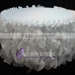 TC055B China Wholesale Black and White Ruffles Table Skirting Designs thumbnail-3